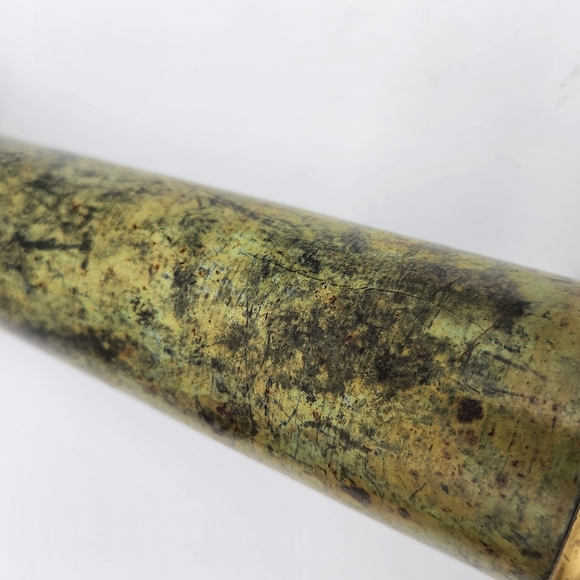 1950s IMA Brass and Green Marble Candle Holders Set (2) Made In India - Picture 5 of 12